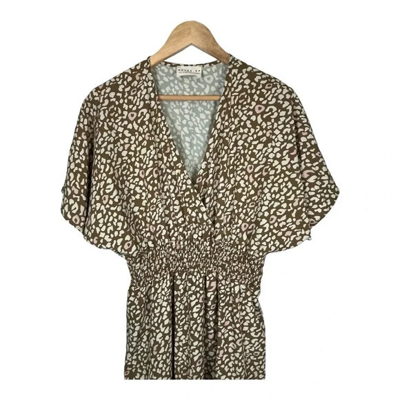 Dress Up Batwing Kaftan Style Leopard Print Maxi Dress Women Size Large‎ - Picture 2 of 7